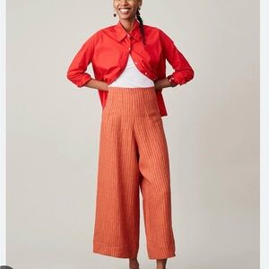 Caron Callahan Tomato Stripe Wide-Leg Pants